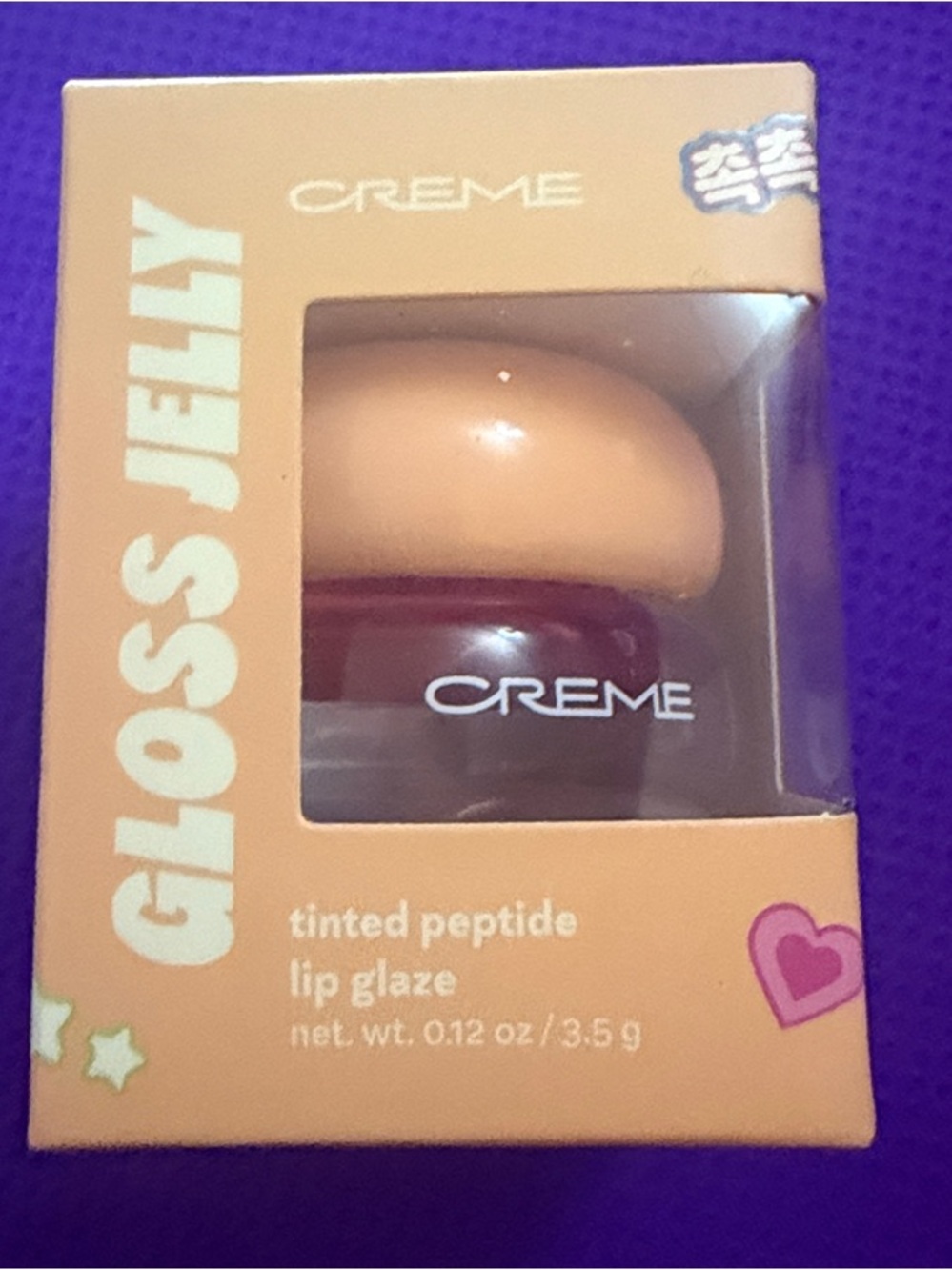 CREME Gloss Jelly Tinted Peptide Lip Glaze - Peach/Coral